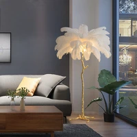 fancy ostrich feather floor lamp standing light modern interior lighting decor home floor light luminaria ostrich feather