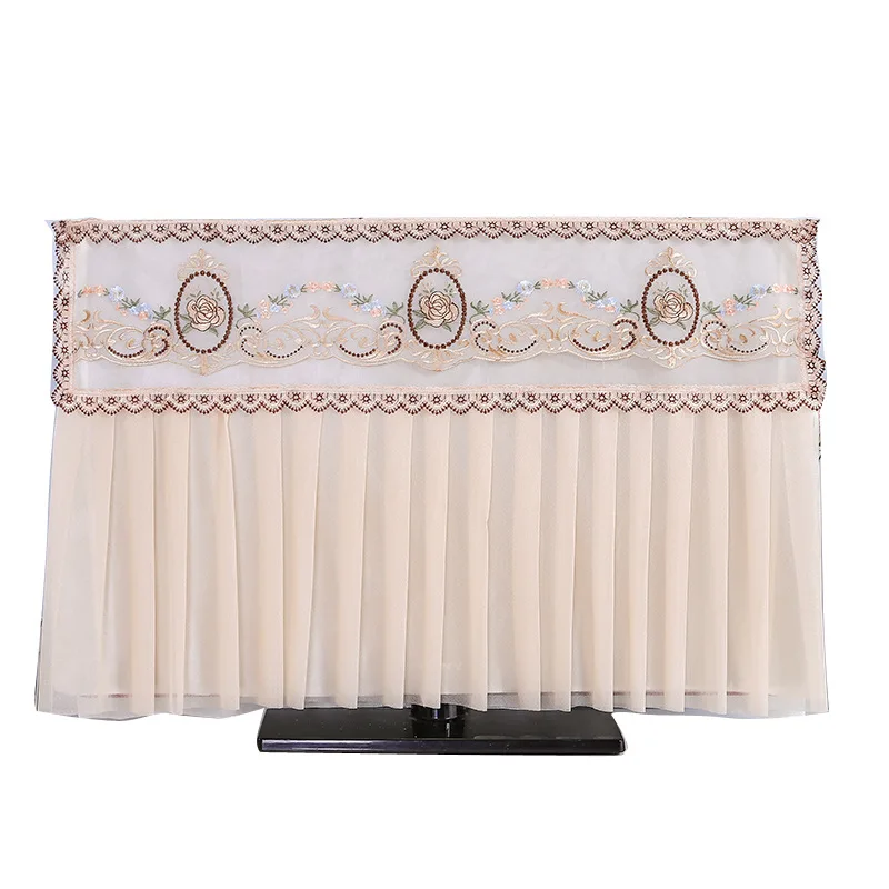 Тканевый чехол для телевизора с вышивкой грязеотталкивающий двухсторонний