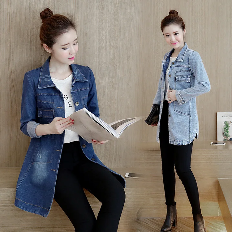 ZQLZ новая уличная длинная джинсовая куртка для женщин плюс размер 5XL женское