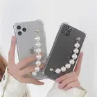 Чехол с жемчужным браслетом Для Xiaomi POCO M3 X3 NFC Redmi Note 9S 10S 9 10 8 8T 9A 9C 8A 7A 7 Pro, прозрачный мягкий чехол с цепочкой на запястье