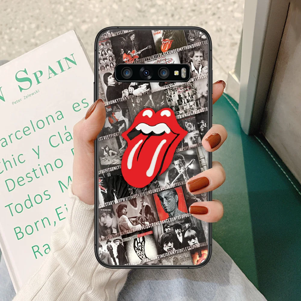 

The Rolling Stones band Lips Phone case For Samsung Galaxy S 10 20 3 4 5 6 7 8 9 Plus E Lite Uitra black bumper 3D hoesjes