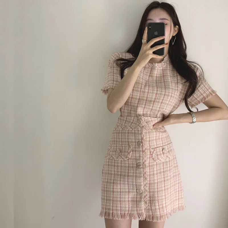 Женская одежда летнее платье с коротким рукавом Женский темпераментный костюм