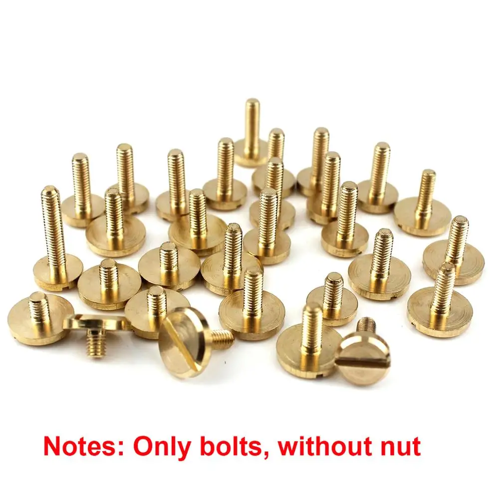 10 шт Твердые Латунные M3 шлицевые болты Болты с плоской головкой без гаек кожаный