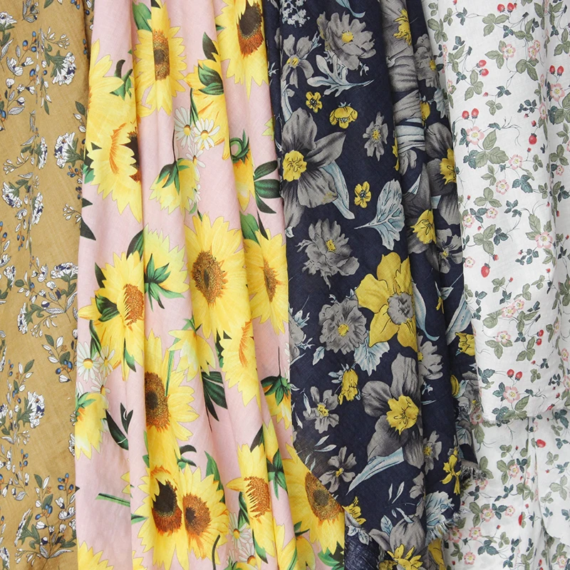 1 м платье ткань хлопок лен одежда с принтом женская рубашка детская темная сетка