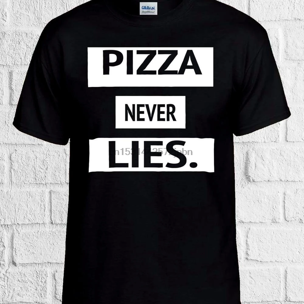 Забавная футболка унисекс с принтом &quotПицца никогда не лжет&quot новинка топ без