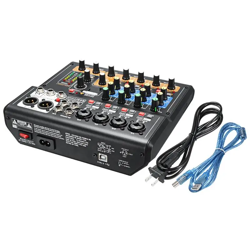 LEORY профессиональный 8 каналов аудио микшерный пульт Мини USB цифровой DJ микшер с PAD переключатели DSP эффект для караоке ПК встречи