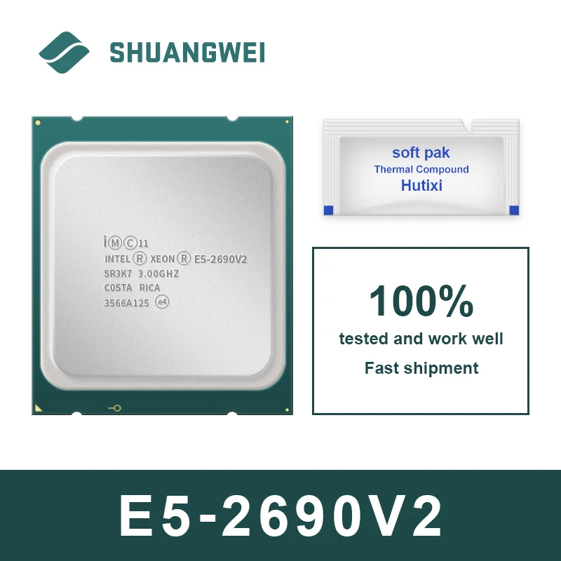 

Термопаста Shuangwei с Intel Xeon E5 2690 V2 3,0 ГГц 25 Мб кэш-памяти LGA 2011 серверный процессор для настольного компьютера для материнской платы X79