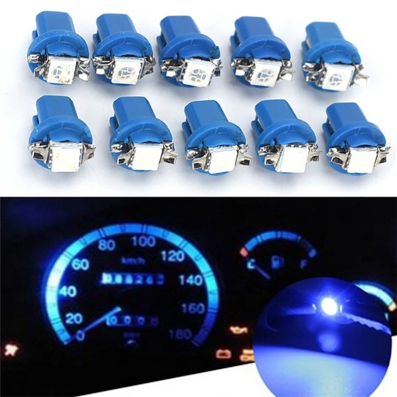 

10Pcs LED Car Light Bulbs T5 B8.5D B8.5 B8.4 B8.3 5050 COB Auto Interior Light Indicator Wedge Dashboard Warming Instrument Lamp