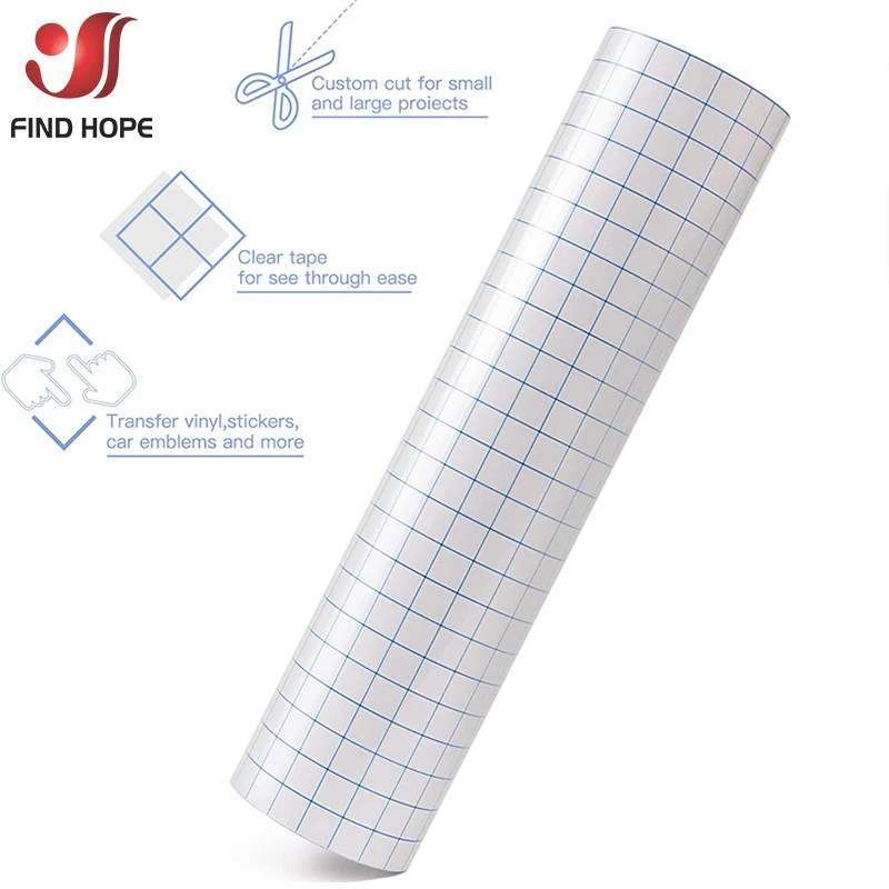 Прозрачная виниловая лента для нанесения с синей/красной выравнивающей сеткой