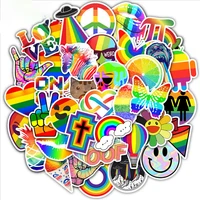 103050pcs colorful rainbow graffiti personality waterproof car car sticker cartoon sunflower luggage sticker wholesale