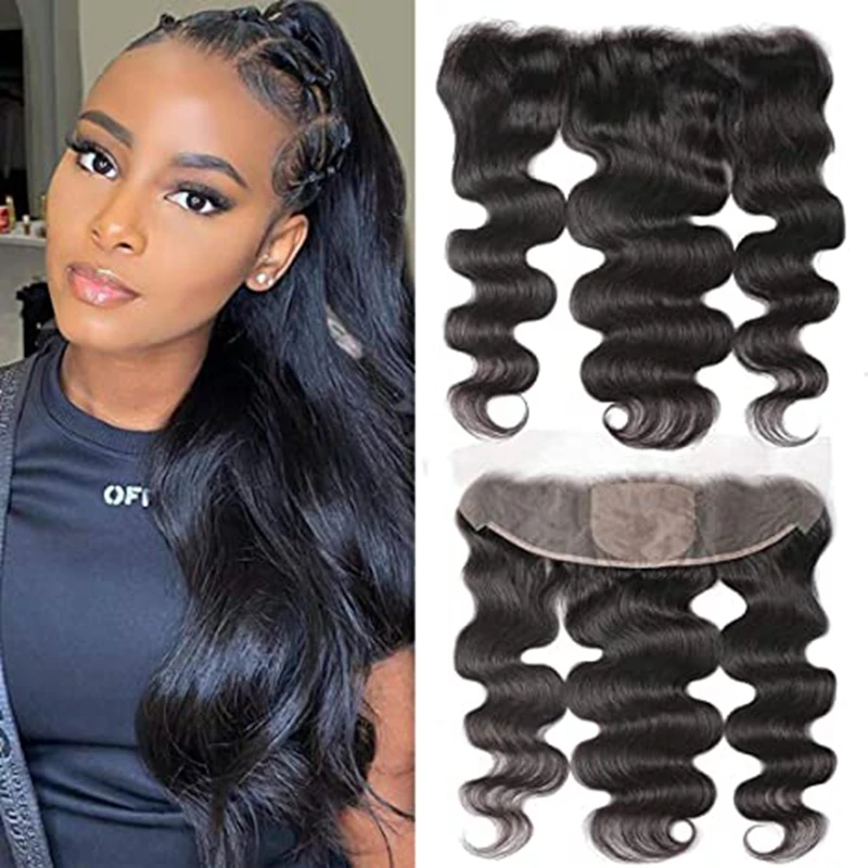 DLME Silk Base Lace Frontal BodyWave Virgin Human Hair 13X4 Lace Frontal Closure with Silk Top Free Part Closure With Baby Hair