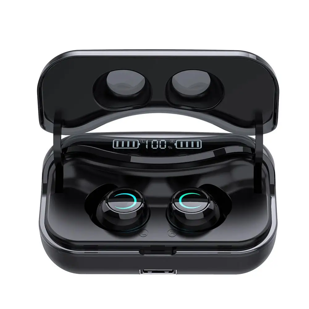 

TWS Bluetooth5.0 Earphones Touch Control Wireless Headphones IPX7 Waterproof Earbuds LED Power Display With 2000mAh Charging Bin