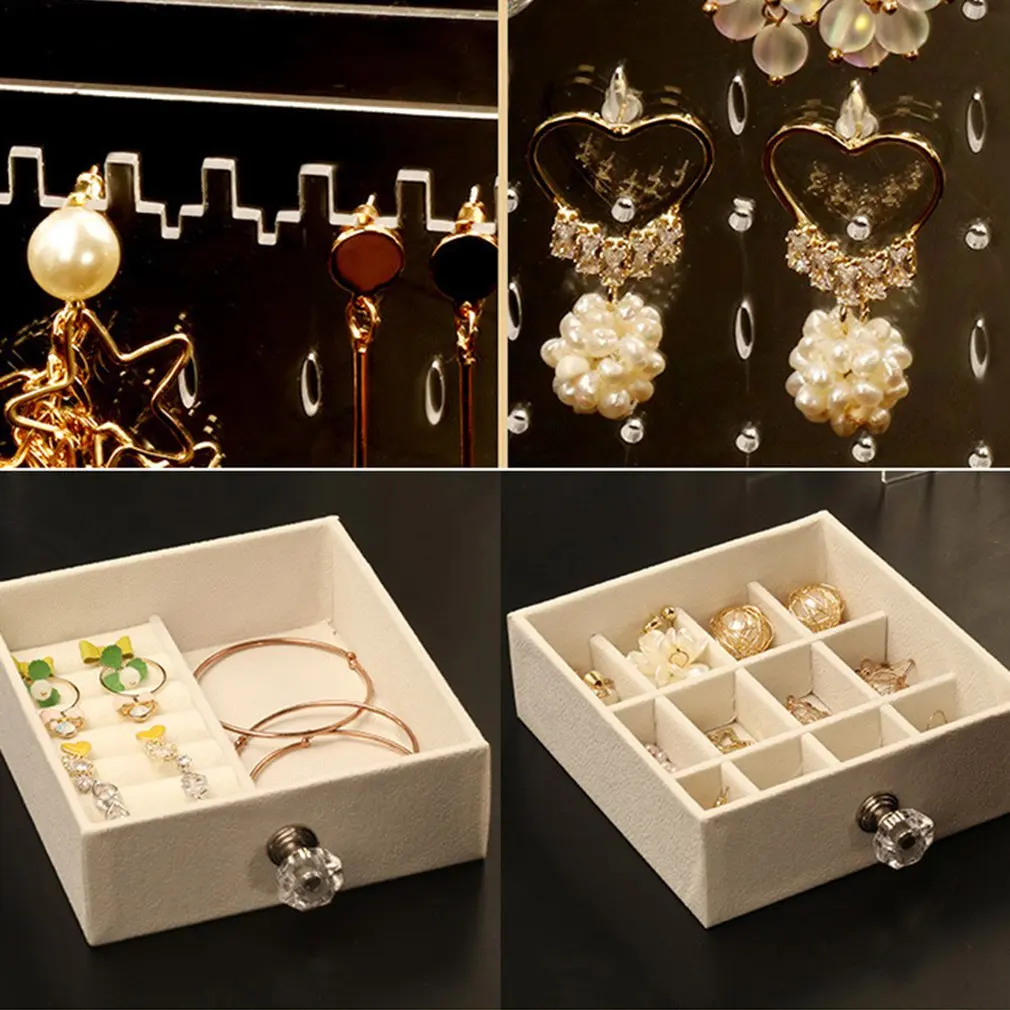 Акриловые серьги коробка для хранения ювелирных изделий Коробка пыли Висячие