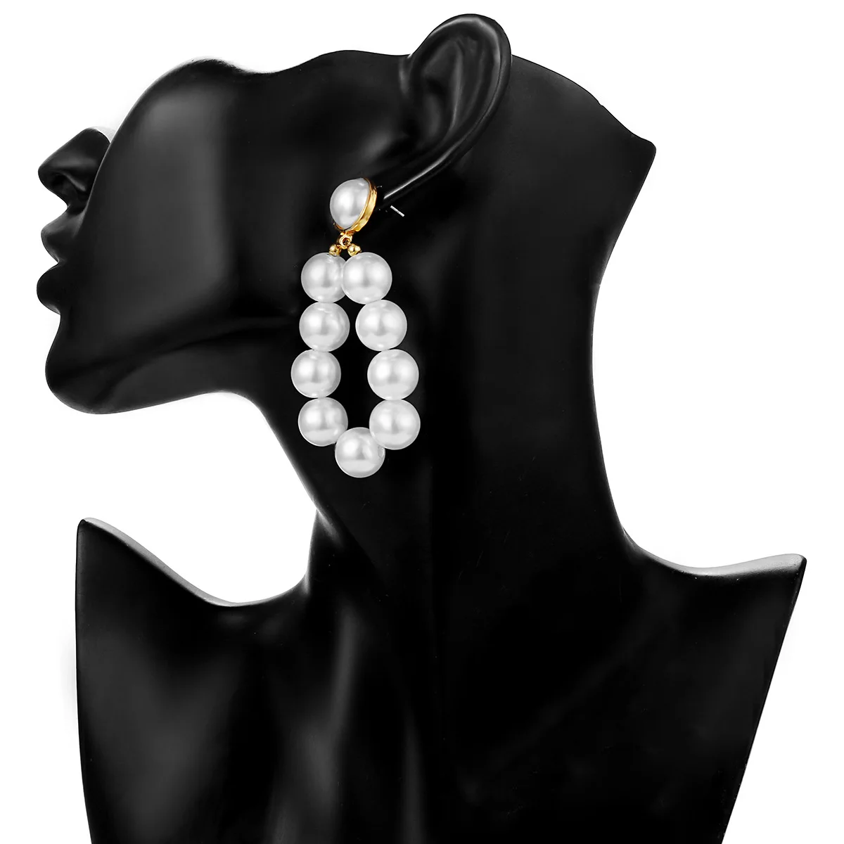 

Fashion Pearl Big Drop Earring Elegant 2021 Korea Hollow Circle Pendant Earring for Women Wedding Brincos Party Jewelry