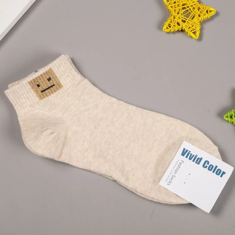 

Women Sock Cartoon Woman Socks Solid Womans Crew Casual Cotton Sox Girls Spring Summer Square Print Trendy Cute Korean Skarpetki