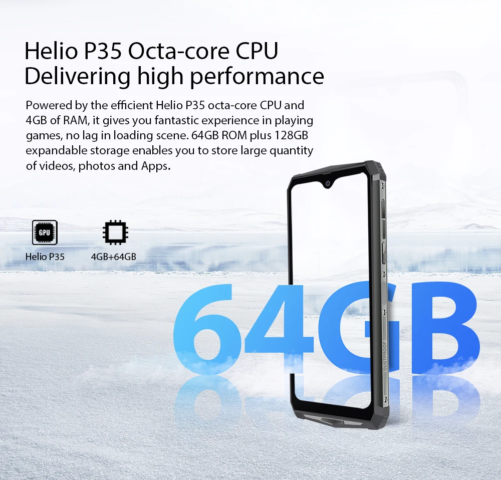 Смартфон Blackview BV9100 защищенный от непогоды 4 Гб + 64 ГБ 13000 мАч 30 Вт быстрая зарядка