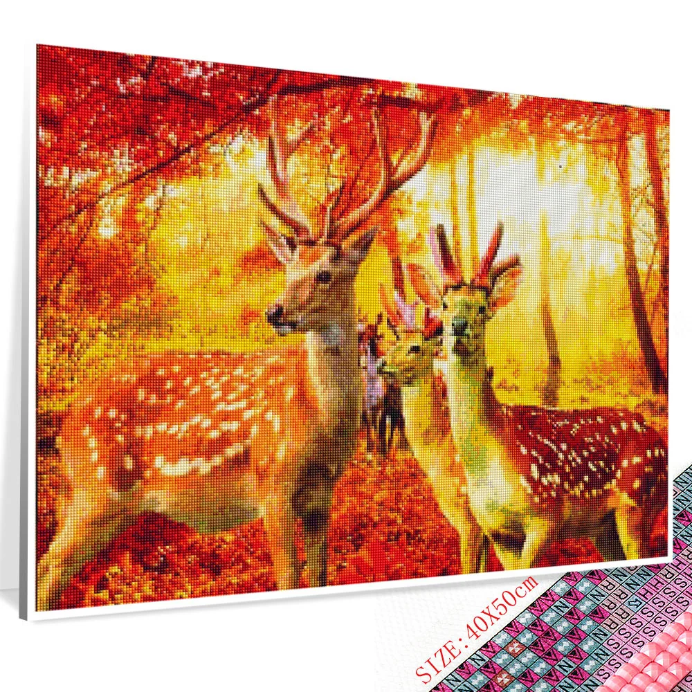 

Huacan 5D DIY Diamond Painting Animal Diamond Embroidery Mosaic Cross Stitch Deer Decor For Home