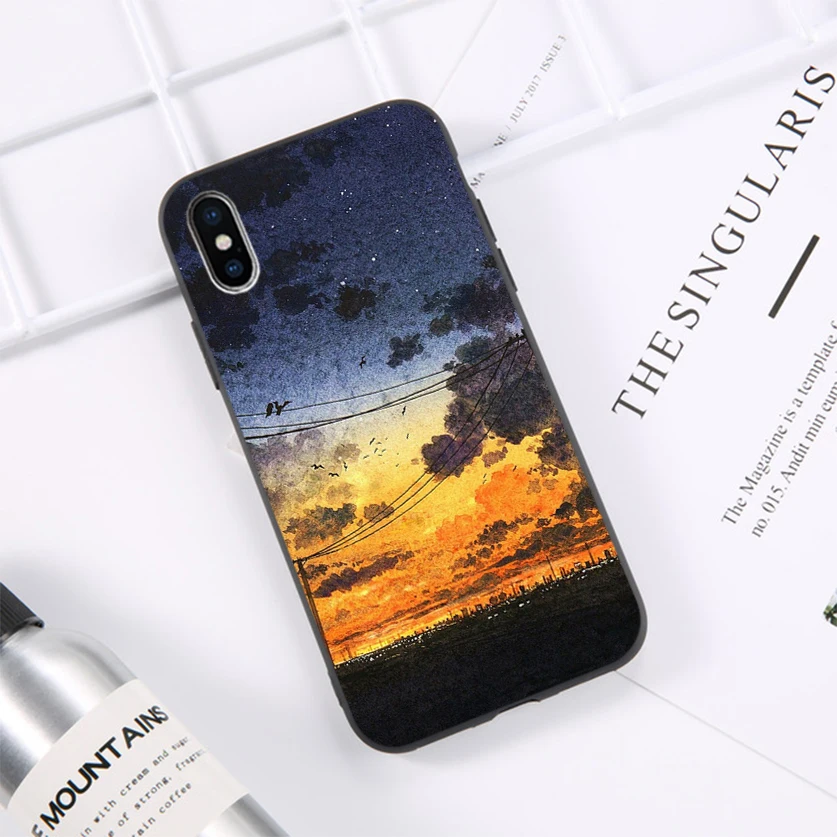 

HTxian Art illustration TPU Soft Silicone Phone Case Cover for iPhone 11 pro XS MAX 8 7 6 6S Plus X 5 5S se 2020 XR case