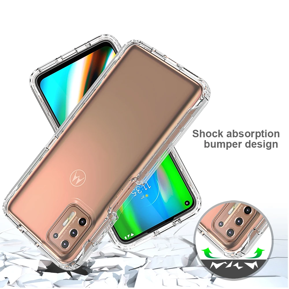 tpu pc gradient color transparent case for motorola moto g9 plus g9 play g9 power g30 shockproof armor bumper phone cover cases free global shipping