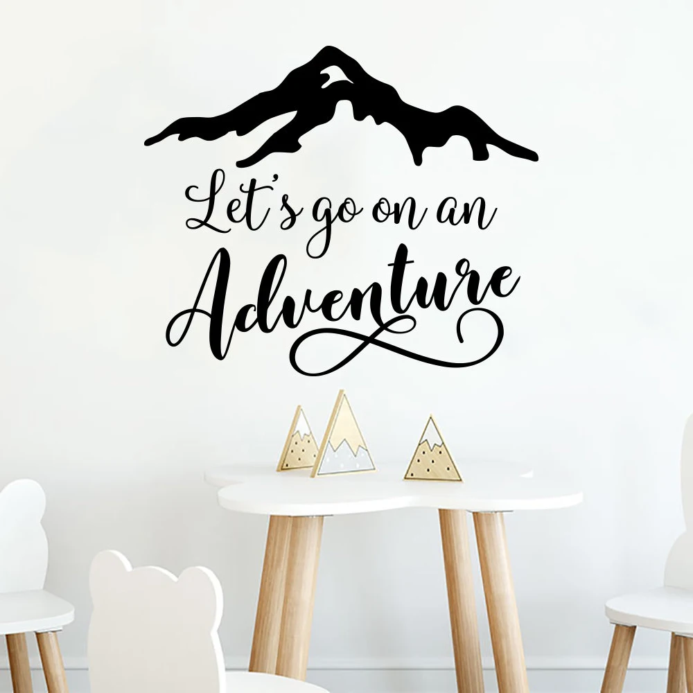 

Let's go on an Adventure Wall Decal Quote Mountains Woodland Wall Stickers Vinyl Decals for Nursery Kids Bedroom Decor X831