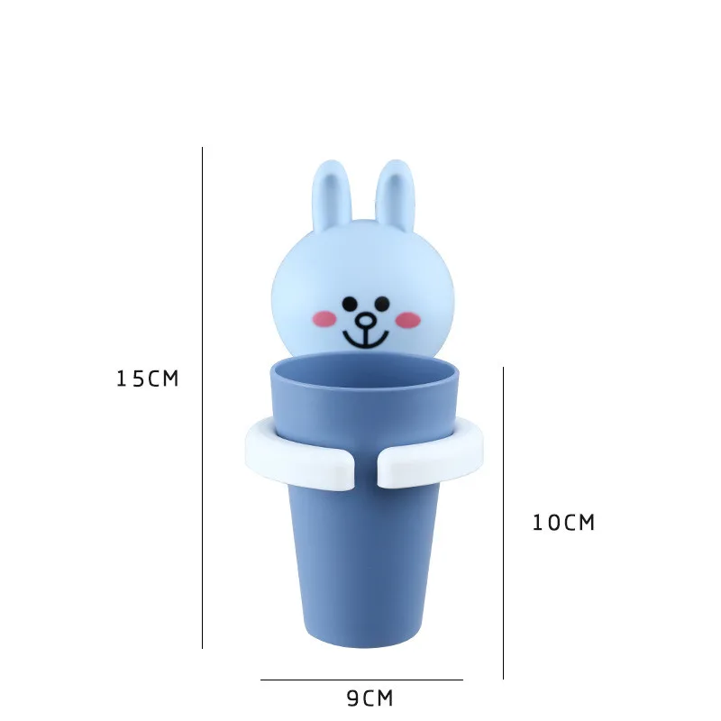 

Cartoon Animal Toothbrush Holder Punch-Free Bathroom Wall-Mounted Mouthwash Cup Comb Toothpaste Tube Suspension Storage Rack