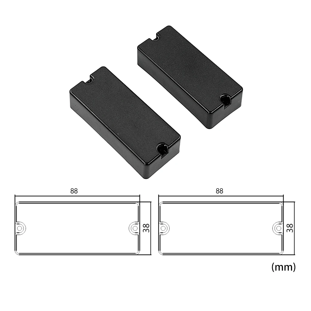 Pack of 2 Open 4 String Bass Pickups Wired Soap Bar Style Musical Instrument Accessory Black | Guitar Parts & Accessories