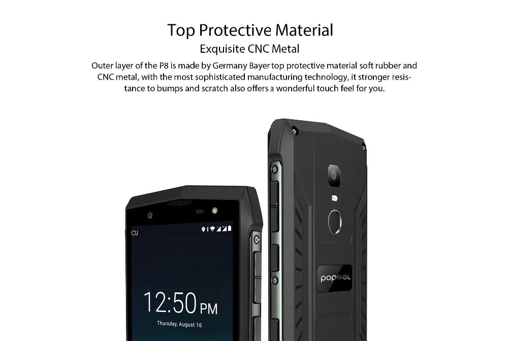 Poptel P8 5," IP68 водонепроницаемый смартфон Android 8,1 четырехъядерный мобильный телефон 2 Гб+ 16 Гб лицевая NFC 4G LTE мобильный телефон экономичный