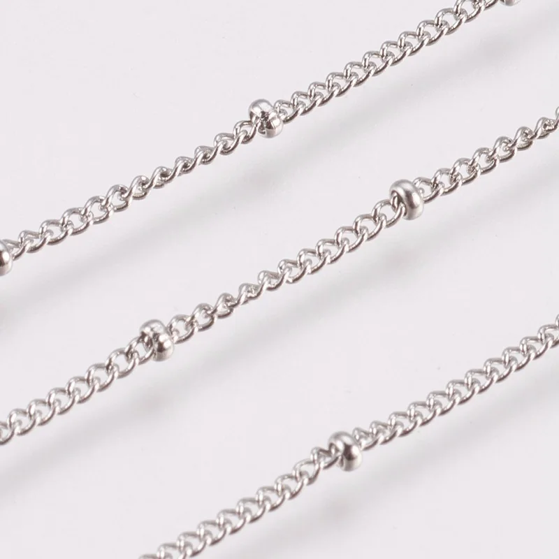 

1.5~2mm about 10m/roll 304 Stainless Steel Soldered Twisted Chains Curb Chain with Spool Chain for jewelry making Accessories