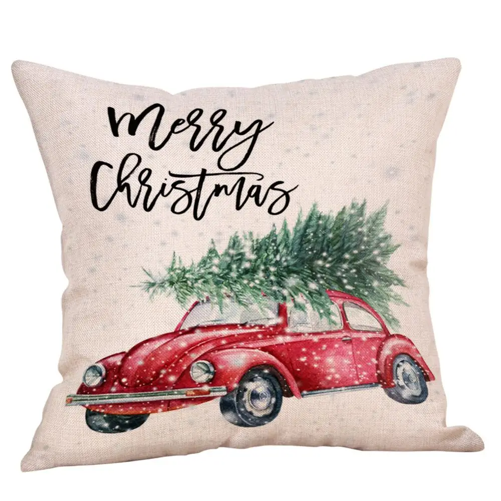 10 Navidad Merry Christmas наволочка для подушки льняная с принтом рождественской елки наволочка для дивана автомобиля велосипеда дома декоративная 45x45 см - Цвет: 10