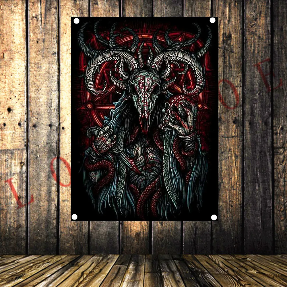 Высокое качество рок тема четыре отверстия флаг & плакат на холсте печать