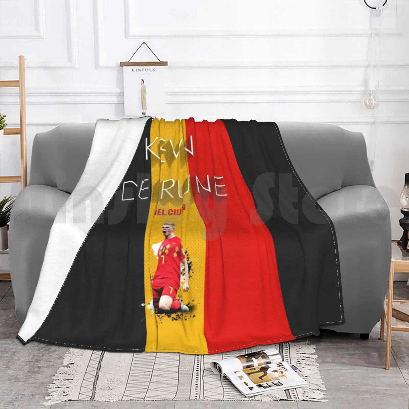 Kdb одеяло Король Бельгии для дивана-кровати путешествий Бельгия футбол винтажный