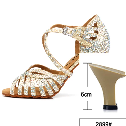 gold heel 6cm WUXIJIAO/туфли для латинских танцев; женские туфли на высоком каблуке; черные Серебристые золотистые блестящие удобные туфли для сальсы; вечерние туфли для сальсы - Цвет: gold heel 6cm