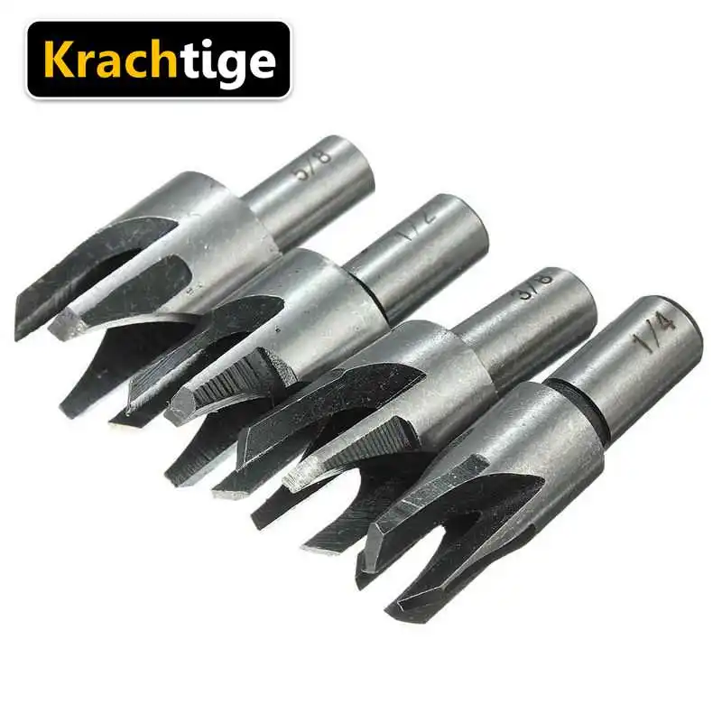 Набор корончатых сверел по дереву 4 шт. 5/8 1/2 3/8 1/4|plug cutter|wood plug cutterdrill bit set |