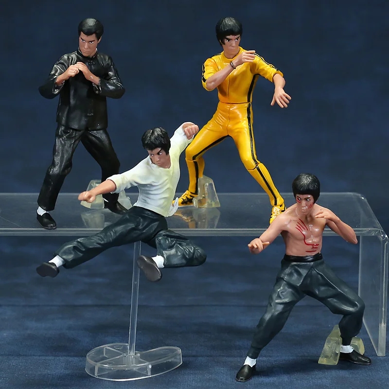 4 шт./компл. Брюс Ли Кинг Кунг Фу Коллекционные Фигурки Модель статуя ПВХ