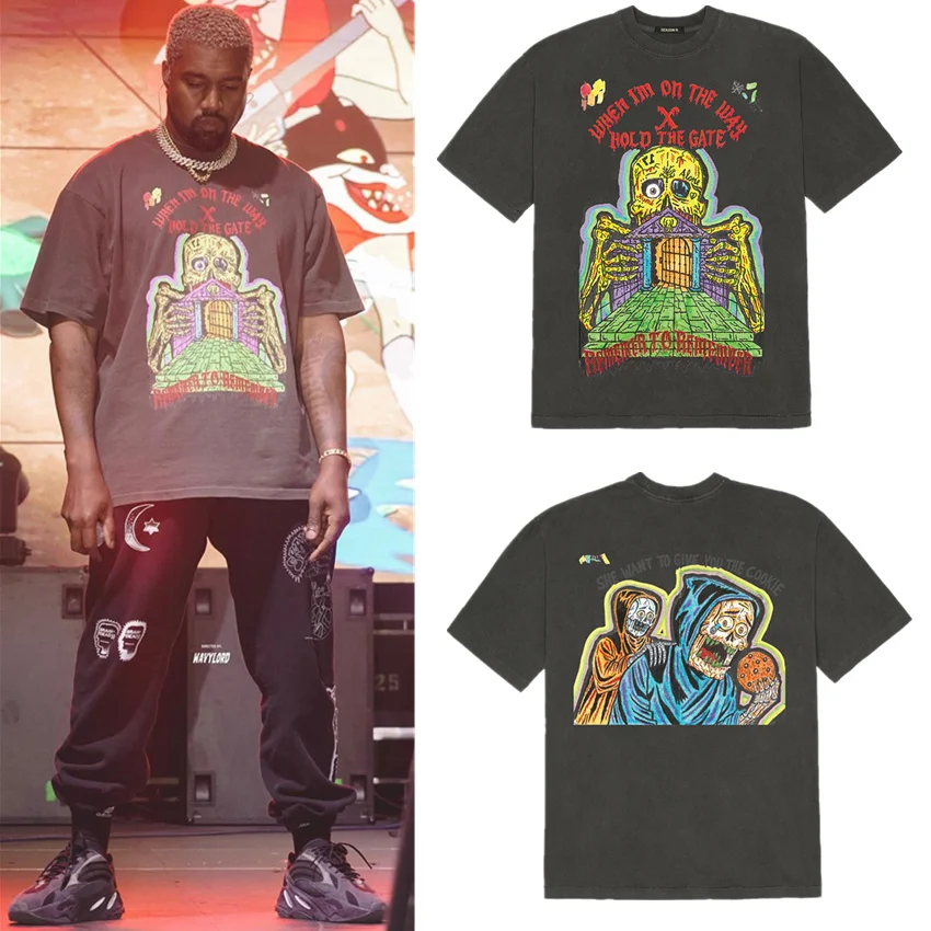 Tentacion Kanye West сезон 6 Детская футболка с коротким рукавом и круглым вырезом из