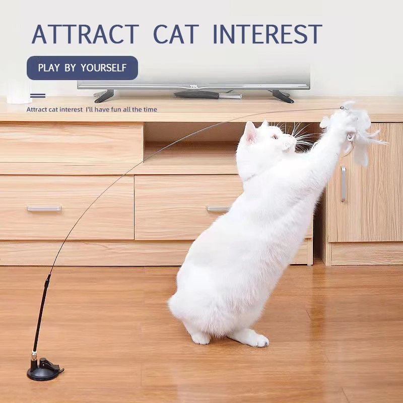 

Simulation Bird interactive Cat Toy Funny Feather Bird with Bell Cat Stick Toy for Kitten Playing Teaser Wand Toy Cat Supplies