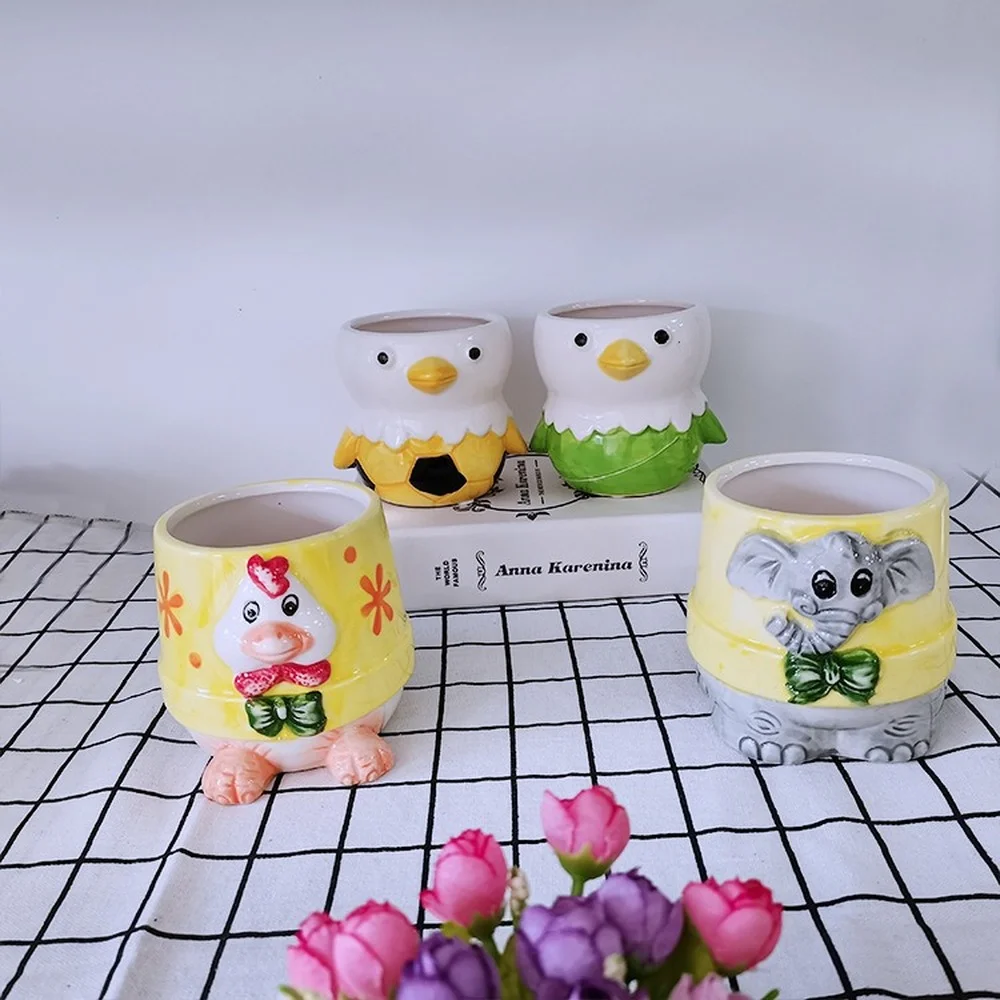 

Ceramic craft toothbrush holder toothpaste rack creative bathroom storage rack cartoon cute desktop storage pen holder