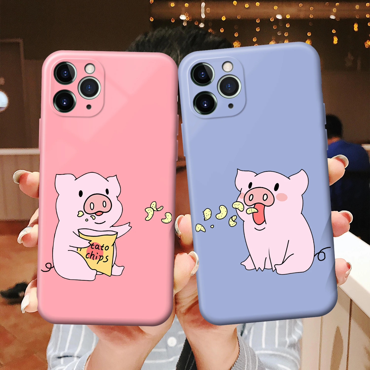 

Funny couple pigs Case For iphone 11 12 Pro XS Max mini XR X Candy Phone Case For iphone 8 7 6 6S Plus SE2 Soft Silicone Cover