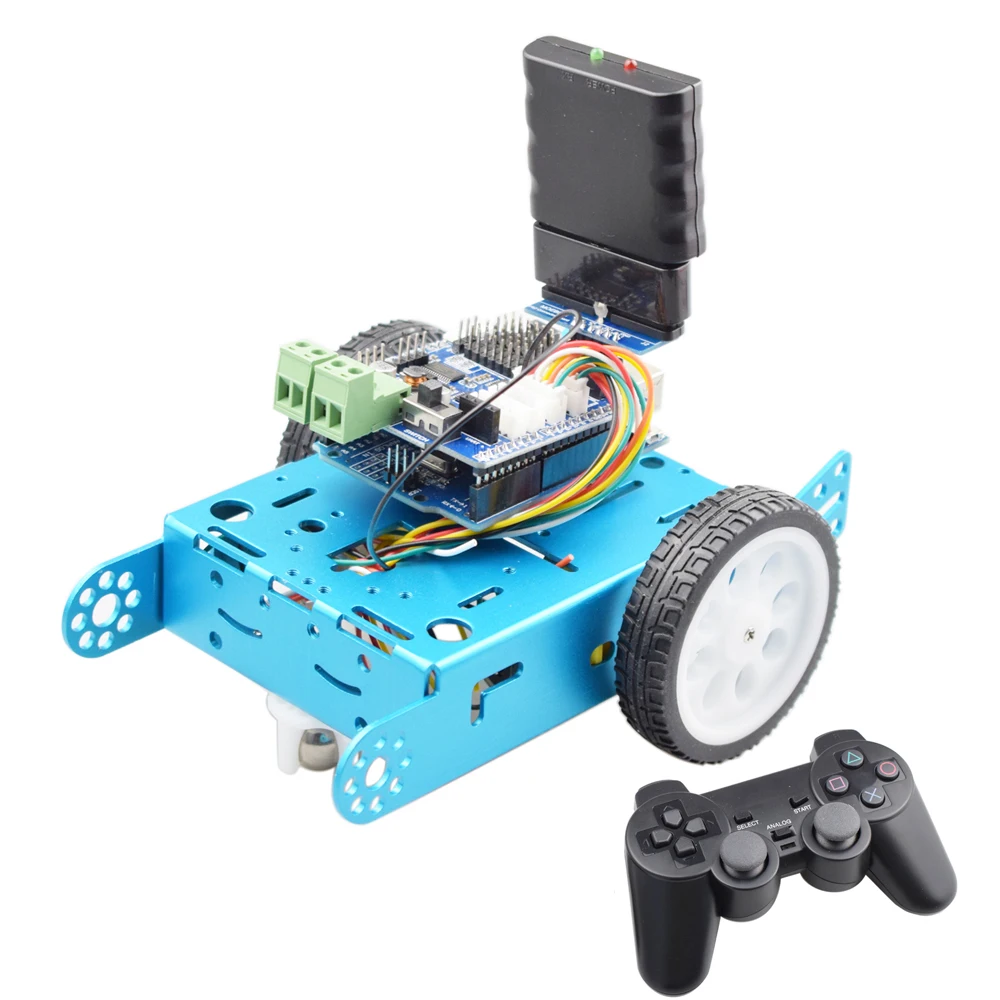 Cheap PS2 Control Omni Wheel Robot Car Chassis Kit for Arduino with TT Motor DIY Program STEM Toy Parts Smart Robotic Car
