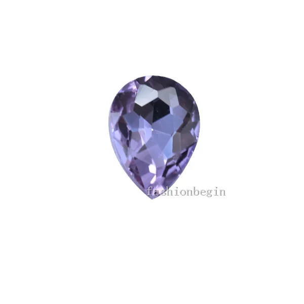 lt violet 20p 10x14 мм каплевидный цвет с заостренным фольгированным дном назад стеклянный модный камень граненые хрустальные стразы драгоценность детская игрушка счетчик дисплей драгоценные камни - Цвет: lt violet