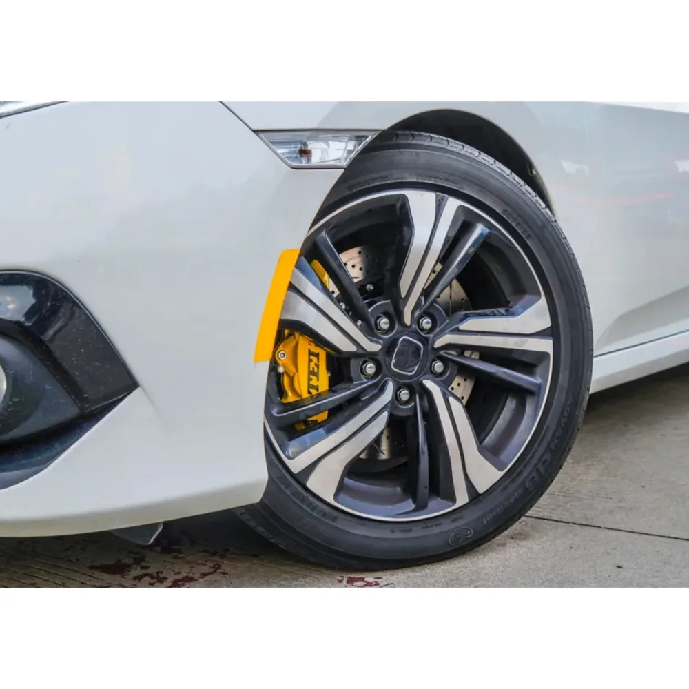 

FRONT BIG BRAKE KIT 4 Piston Caliper 355X28MM Slotted Drilled Disc Rotor 18inch For CIVIC 2005-2019