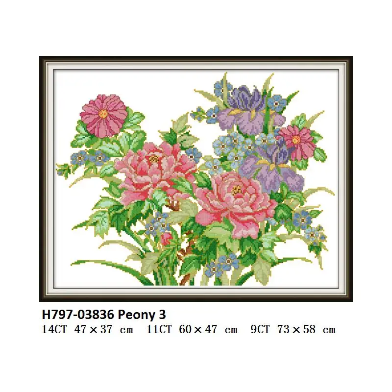 Cross Stitch H797 Joy Sunday Вышивка крестом цветы 11ct 14ct Аида Ткань нить DMC Вышивка-Шитье Сделай Сам узоры напечатанные на холсте домашний декор - Цвет: Cross Stitch H797