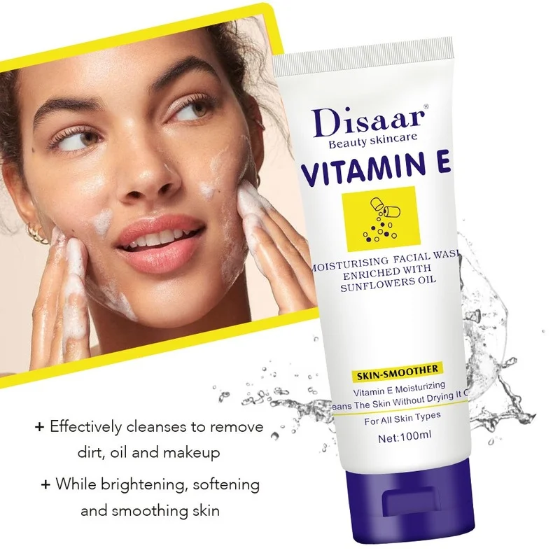 

Vitamin E Facial Cleanser, Make-up Remover, Refreshing and Hydrating 100g, Clean Pores and Moisturizing Facial Cleanser