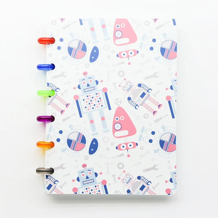 Милый новый мультяшный твердый школьный многоразовый круглый блокнот на спирали