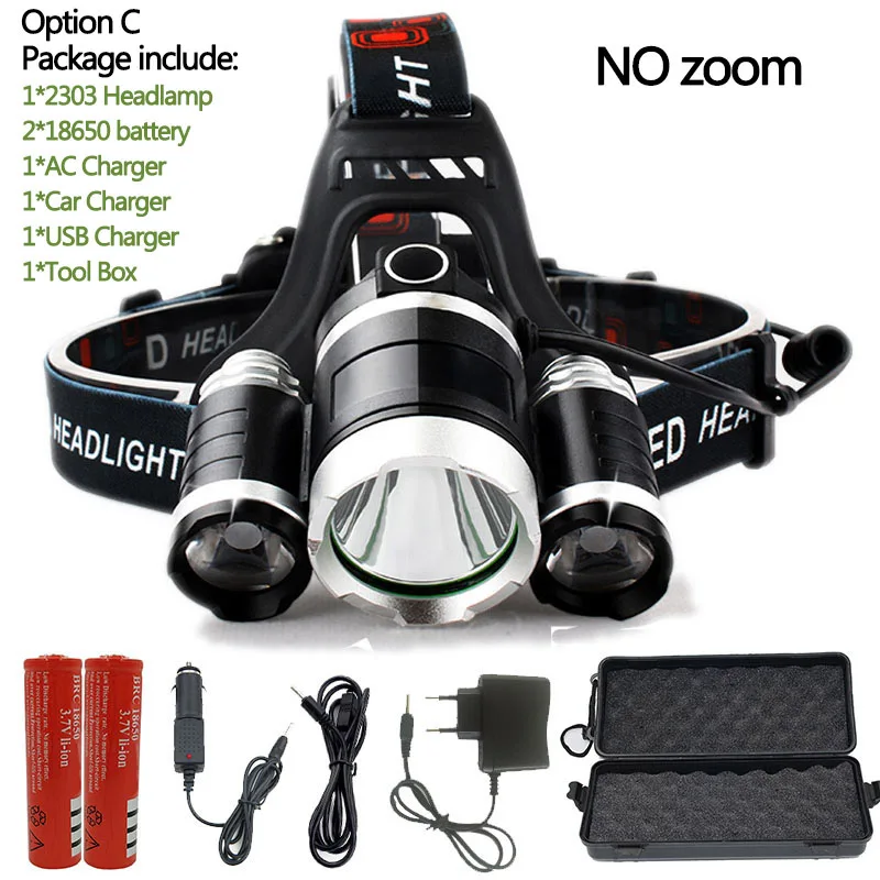 Option C Litwod Z25 головной светильник 3/5 светодиодный T6 налобный фонарь рыболовный охотничий светильник велосипедный светильник вспышка светильник фонарь - Испускаемый цвет: Option C