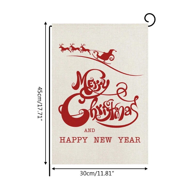 Счастливый товар рождественские флаги Лось двора двусторонний принт