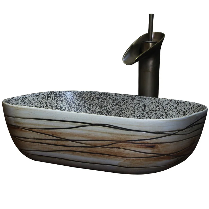 Europe style luxury bathroom vanities chinese Jingdezhen Art Counter Top ceramic round counter top wash basin | Обустройство дома