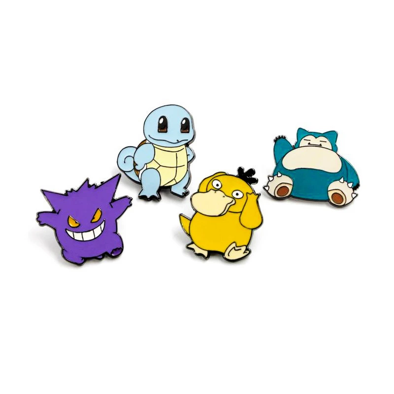 

Pokemon Animation Peripherals Toys Anime Accessories Cute Pokemon Brooch Fashion Squirtle Gengar Snorlax Psyduck Badge Children