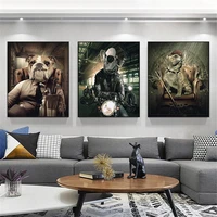 art dog smoking a cigar posters and prints animal bulldog pictures for home wall art for living room decoration