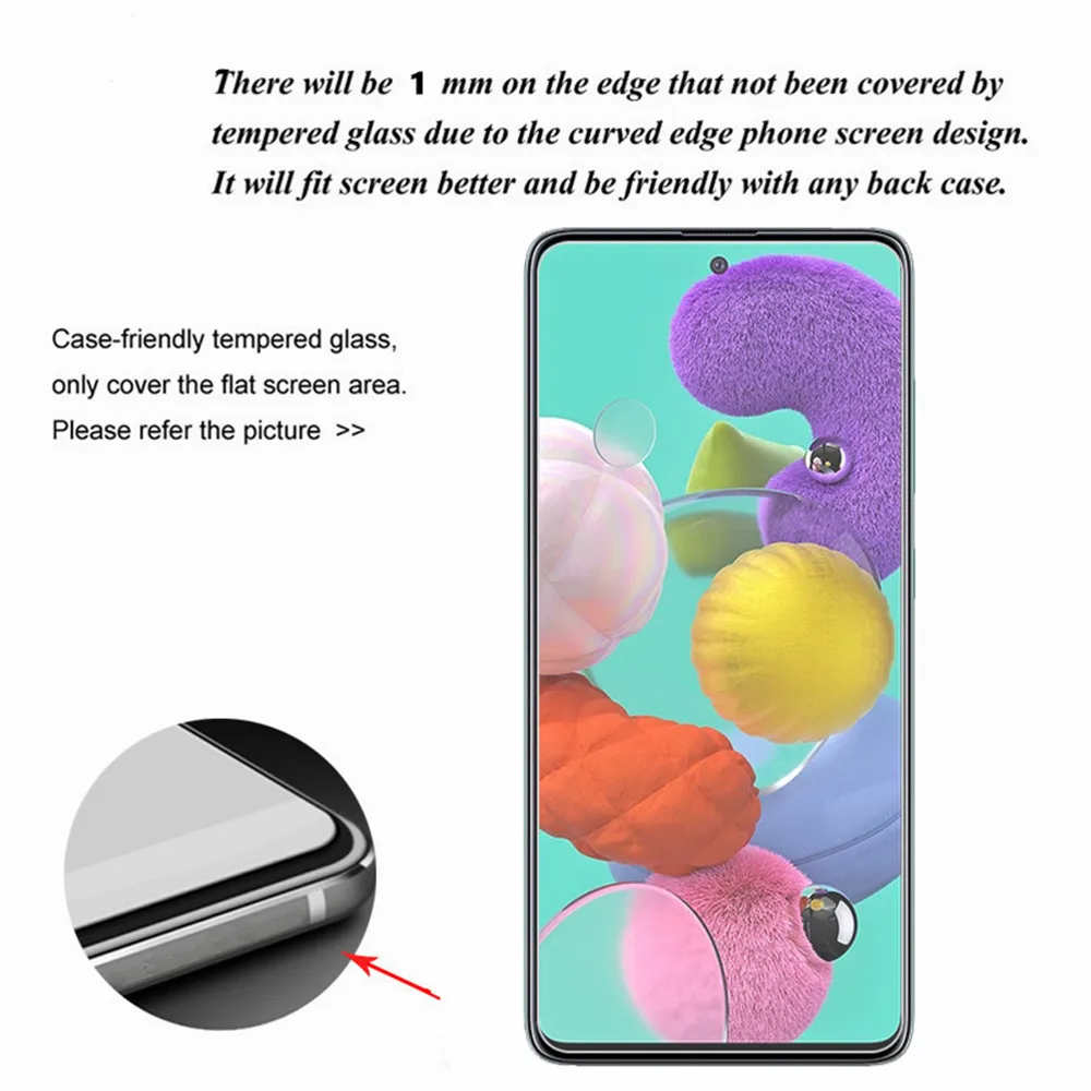 4 в 1 закаленное стекло для Samsung A51 A71 A50 A30 A21S A31 A02S A32 защита экрана пленка объектива